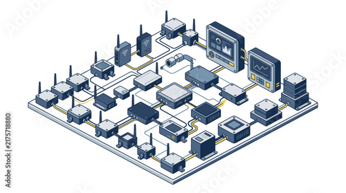 Complex Network of Connected Devices and Servers.