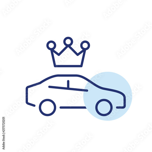 Premium car service, luxury car travel, first class ride. Pixel perfect, editable stroke vector icon