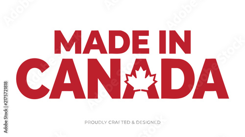Made in Canada Typography Logo with Maple Leaf

Red Canadian Origin Text Graphic Element

Minimalist Made in Canada Wordmark Design