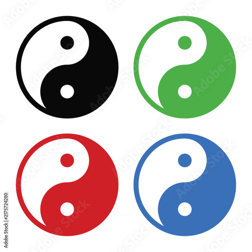 Yin Yang Symbol Icons Set