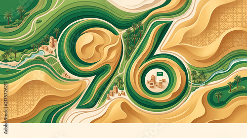 Saudi Arabia 96th National Day 2026 Aerial Desert Landscape