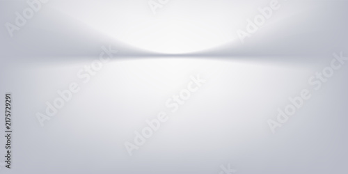 White grey studio room. Limbo light background. Abstract 3d gradient backdrop for product presentation. Minimal wall scene spotlight. Showcase, promotion display.