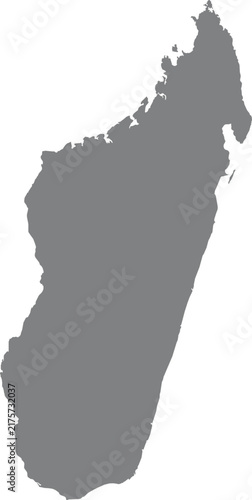 Simple gray map silhouette of madagascar island illustration