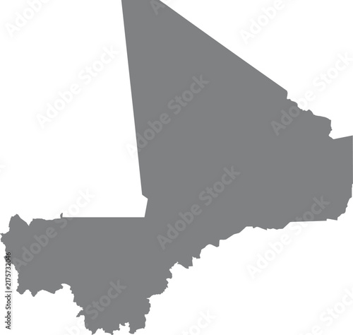 Simple gray map silhouette of mali isolated on a white background illustration