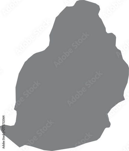 Simple gray map silhouette shape of mauritius island isolated on white background illustration
