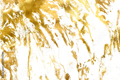 Картината върху платно Gold foil paint splashes background texture