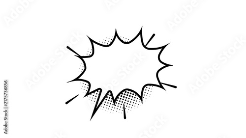 comic book speech bubble halftone dotted design