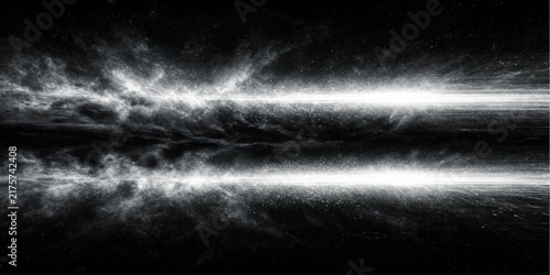 Картината върху платно Monochrome abstract starfield texture with bright horizontal light beams sci fi