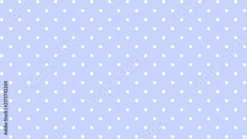 Light blue seamless vector pattern with white polka dots for cute background and textile design