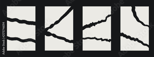 Ripped paper. Collection of torn, ripped pieces of white color paper. Ripped paper strips.