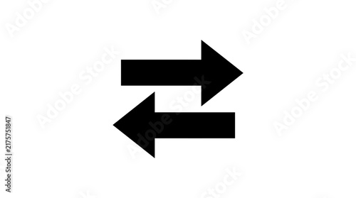 фотографія Black bidirectional arrows icon representing data transfer or exchange process