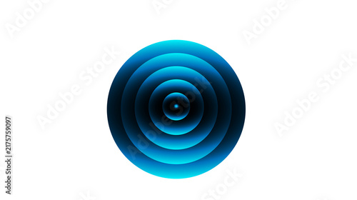 Blue Concentric Circle Wave Icon – Abstract 3D Ripple Ring Design