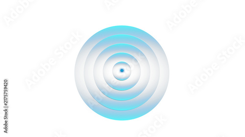 Blue Concentric Circle Wave Icon – Abstract 3D Ripple Ring Design