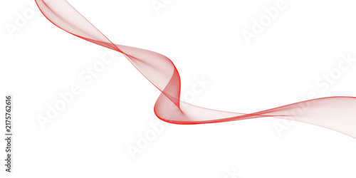 Quadro su tela Abstract red flowing wave line for business background, elegant spiral design