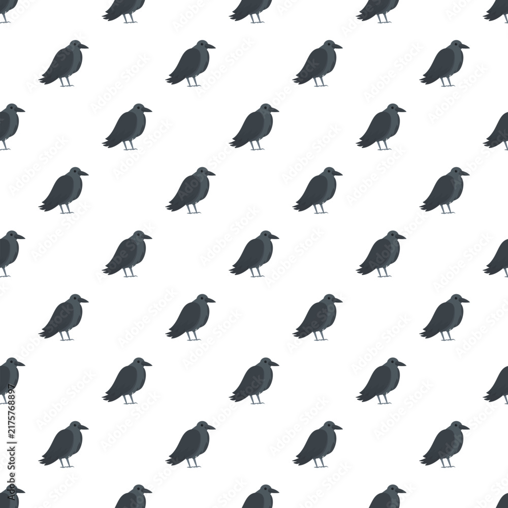 Naklejka premium Repeating black crow birds creating a continuous avian surface design for decoration