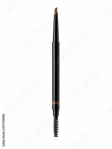Black dual ended eyebrow grooming pencil with spoolie brush
