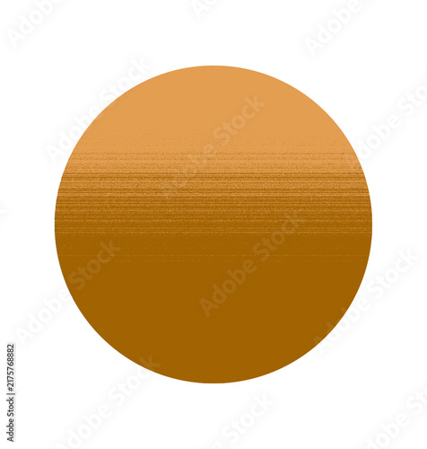 Orange brown gradient circle, simple shape, button icon element
