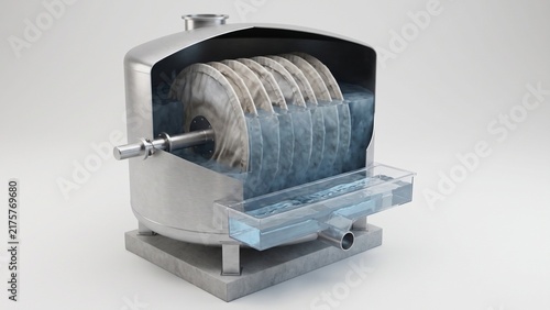 Картината върху платно Disc filtration system removing particles from reclaimed water