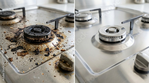 Dirty vs Clean Gas Stove Burner: Before and After Cleaning Comparison