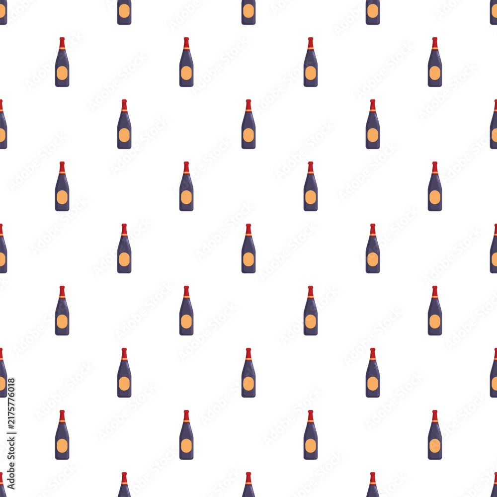 Naklejka premium Repeating flat design wine bottle pattern on a white background