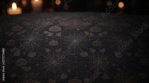 A textured background with a subtle pattern of spiderwebs and pumpkins, perfect for a classy Halloween night.