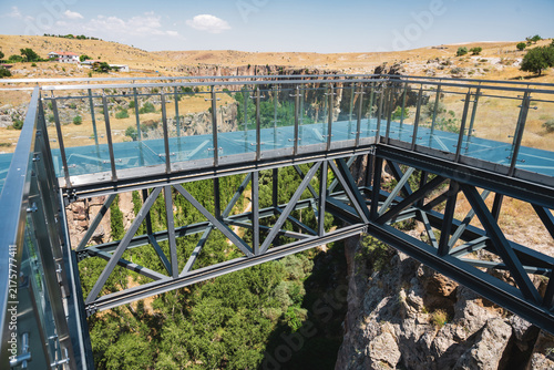 Photography Modern glass viewing platform above scenic Ihlara Valley in Cappadocia, Turkey