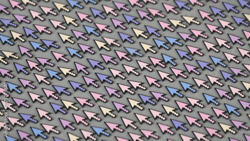 Colorful Mouse Pointer Pattern 3D Render