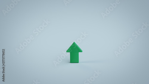 Green Up Arrow 3D Render
