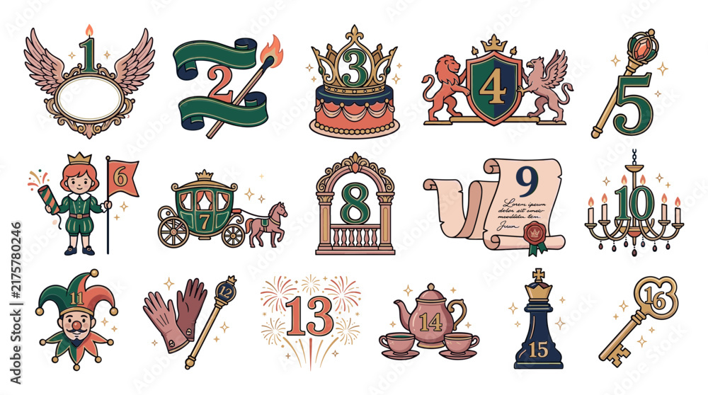 Fototapeta premium Colorful set of diverse people icons with emoji style