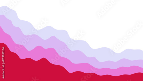 Abstract elegant landscape background. Fluid wavy layers in soft purple, pink, and deep red. Perfect for calm minimalist corporate templates.
