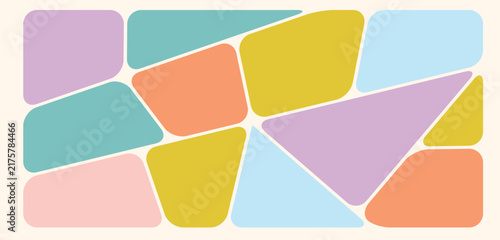 Bento Grid Mosaic Collage Template, Irregular Rounded Blocks Layout for Photo Gallery Moodboard and Creative Web Design