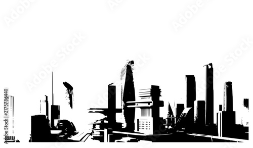 Abstract City Architecture 3D Illustration Background – Modern Urban Geometric Design