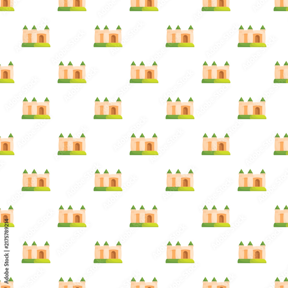 Naklejka premium Castle fortress buildings repeatedly creating a tileable pattern