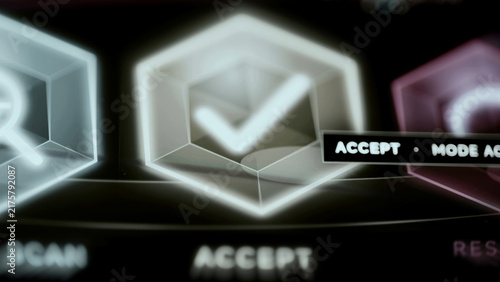 Quadro su tela Accept tile contains large white checkmark