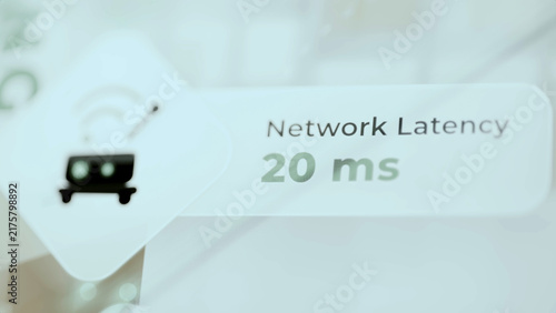 Obraz na płótnie Robot network latency panel displays 20 milliseconds