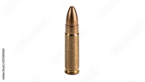 Foto Single rifle bullet ammunition brass metal casing isolated on transparent background for hunting sport shooting equipment