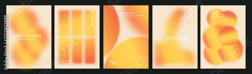 Modern abstract vector graphic collection featuring soft warm gradient shapes