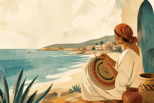 Local coastal culture illustration