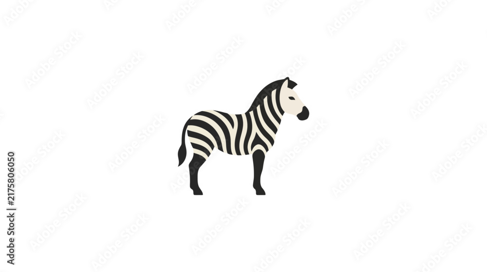 Naklejka premium Zebra profile illustration for wildlife conservation logo.