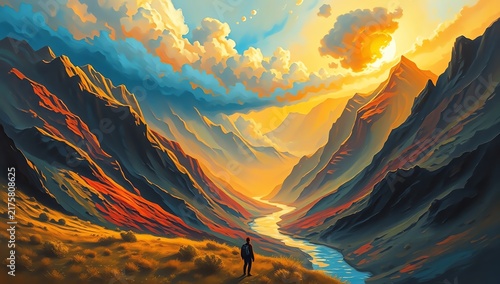 sunset over the mountains