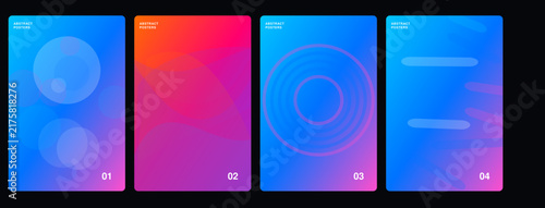 Modern geometric pattern design set in vibrant gradient colors for digital and print use