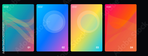 Modern gradient vector background design in vibrant blue, purple, yellow and red colors