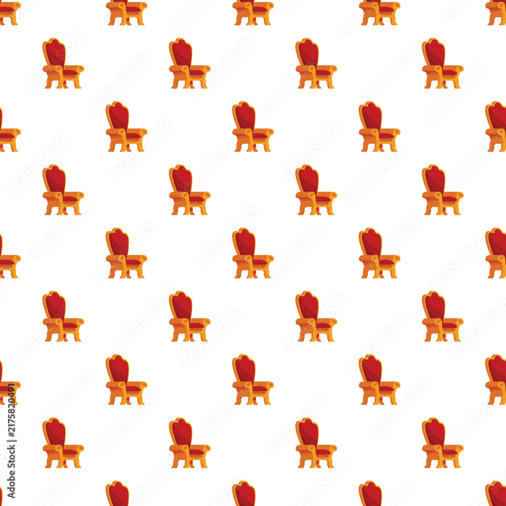 Naklejka premium Throne chairs creating a seamless pattern on a white background