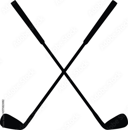Pair of iron or wedge golf club flat vector icon for sports apps and websites