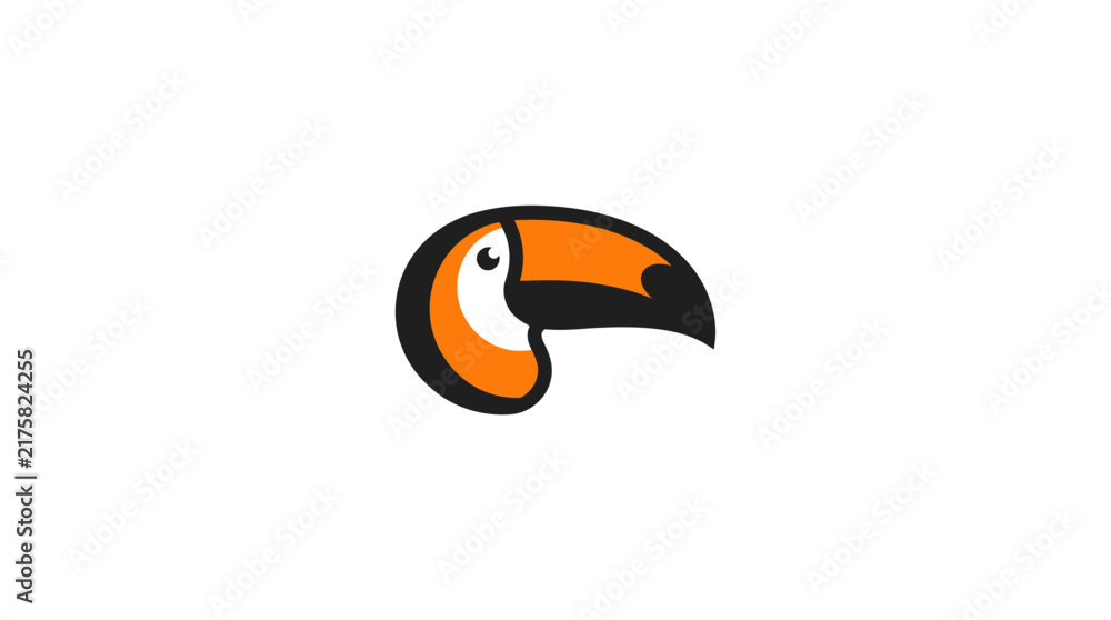 Naklejka premium Stylized toucan bird head icon