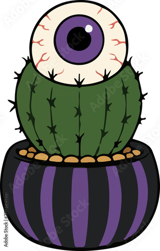 Halloween Eyeball Cactus in Spooky Pot