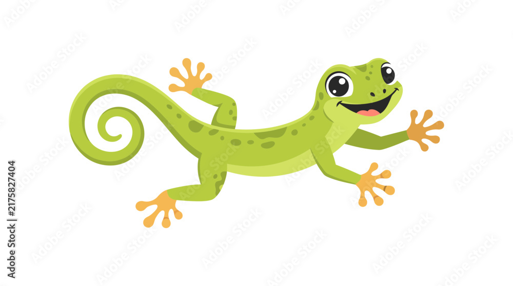 Obraz premium Funny animated house lizard gecko 