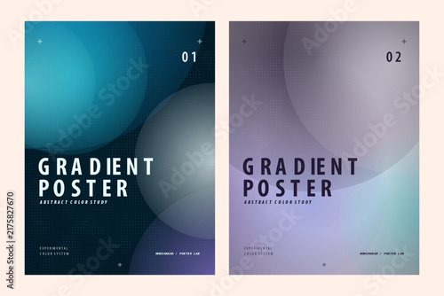 Abstract gradient poster collection displaying vibrant circular motifs layered textures and digital design.