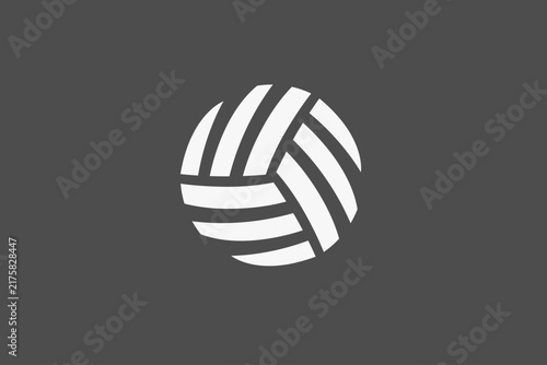 volley ball sports geometric simple logo