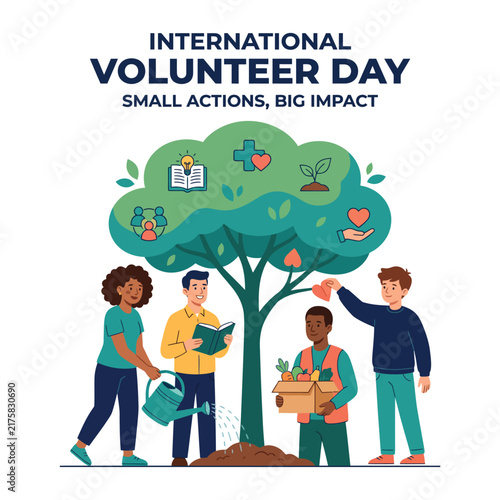 International Volunteer Day Concept with Diverse People Community Work